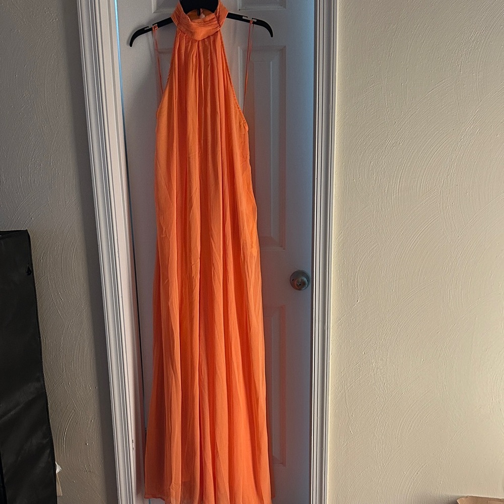 Women's Orange Wide Leg Jumpsuit
